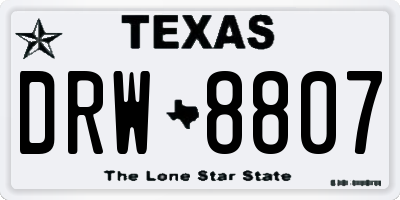 TX license plate DRW8807