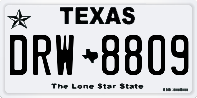 TX license plate DRW8809