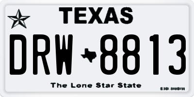 TX license plate DRW8813