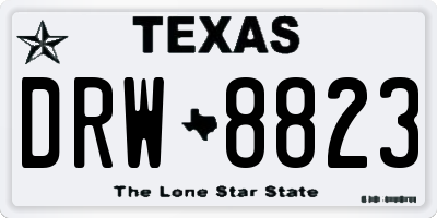 TX license plate DRW8823