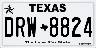 TX license plate DRW8824