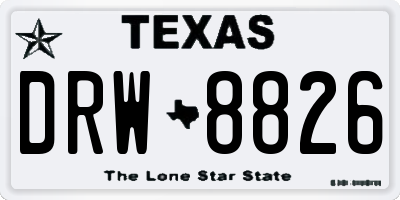 TX license plate DRW8826