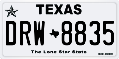 TX license plate DRW8835