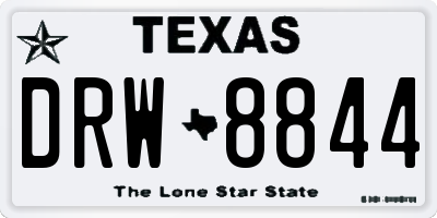 TX license plate DRW8844
