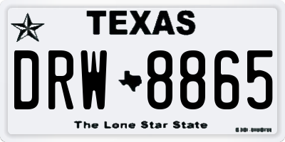 TX license plate DRW8865