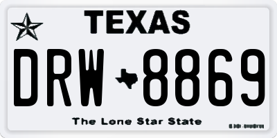 TX license plate DRW8869