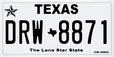 TX license plate DRW8871