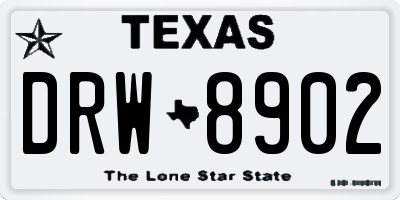 TX license plate DRW8902