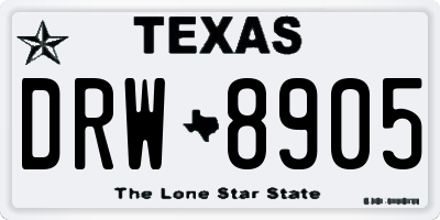 TX license plate DRW8905