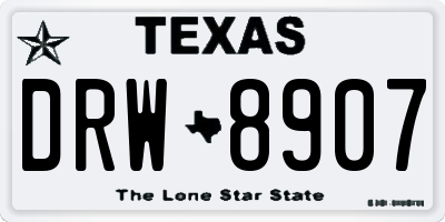 TX license plate DRW8907