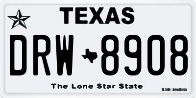TX license plate DRW8908