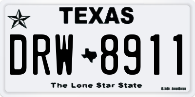 TX license plate DRW8911
