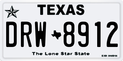 TX license plate DRW8912