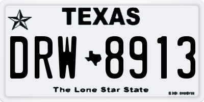 TX license plate DRW8913