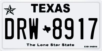 TX license plate DRW8917