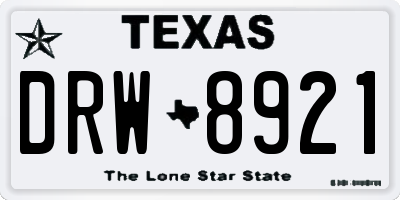 TX license plate DRW8921