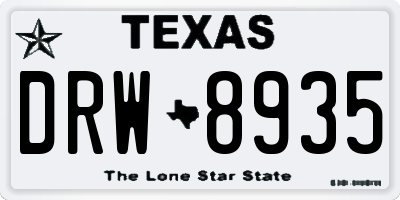 TX license plate DRW8935