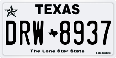 TX license plate DRW8937