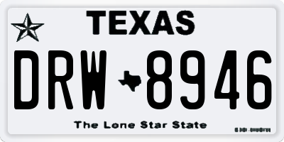 TX license plate DRW8946
