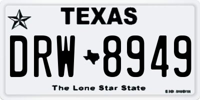 TX license plate DRW8949