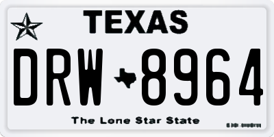 TX license plate DRW8964