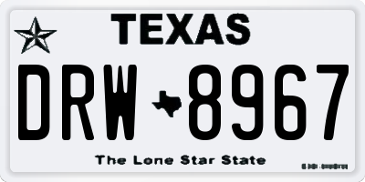 TX license plate DRW8967