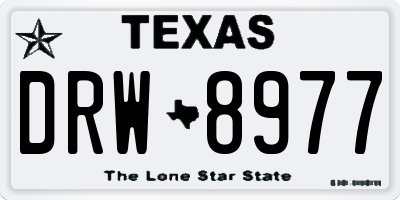 TX license plate DRW8977
