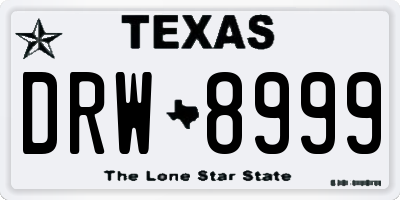 TX license plate DRW8999