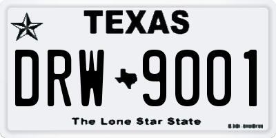 TX license plate DRW9001