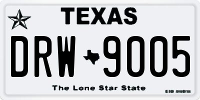 TX license plate DRW9005