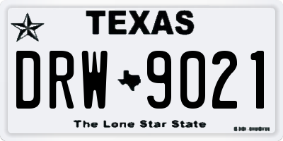 TX license plate DRW9021