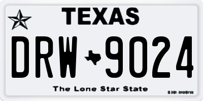 TX license plate DRW9024