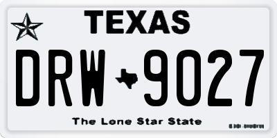 TX license plate DRW9027
