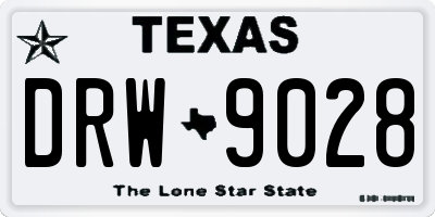 TX license plate DRW9028