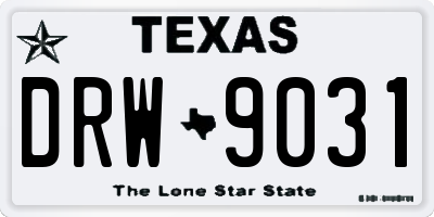 TX license plate DRW9031