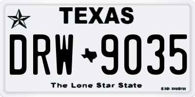 TX license plate DRW9035