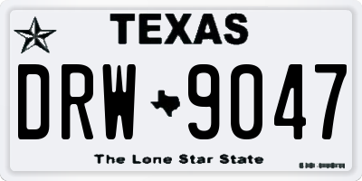 TX license plate DRW9047
