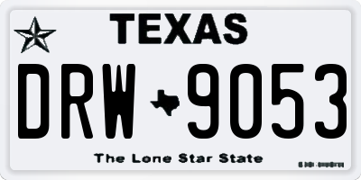 TX license plate DRW9053