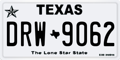 TX license plate DRW9062