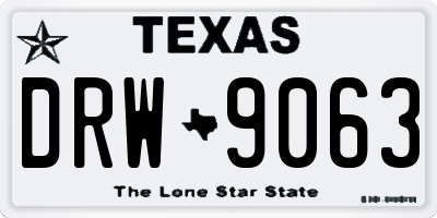 TX license plate DRW9063