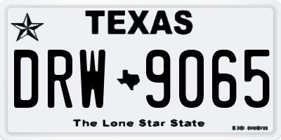 TX license plate DRW9065