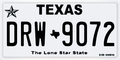 TX license plate DRW9072