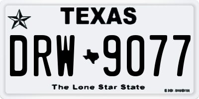 TX license plate DRW9077