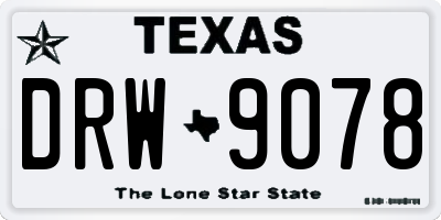 TX license plate DRW9078