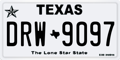 TX license plate DRW9097