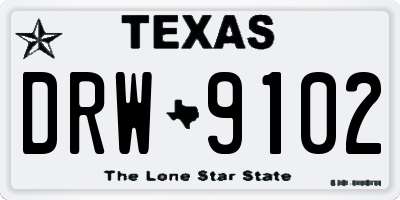 TX license plate DRW9102