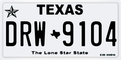 TX license plate DRW9104