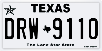 TX license plate DRW9110