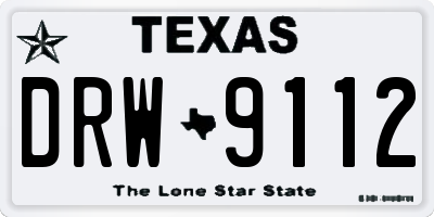 TX license plate DRW9112