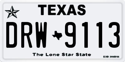 TX license plate DRW9113